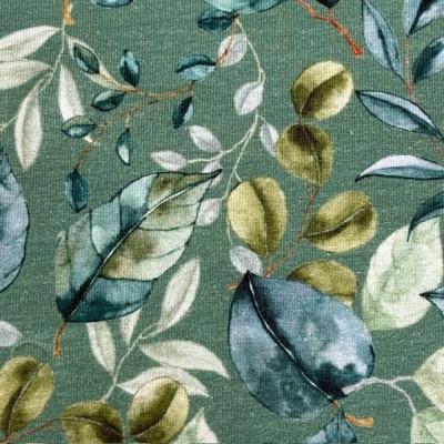 Jersey | Eukalyptus Blätter | mint petrol